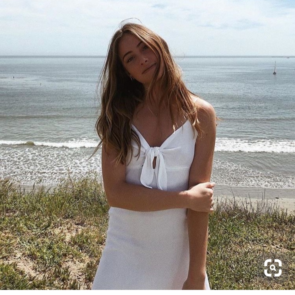 LA Hearts White Front Tie Dress